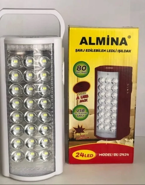 Білий Almina DL-2424 з ручкою зверху поруч із коробкою