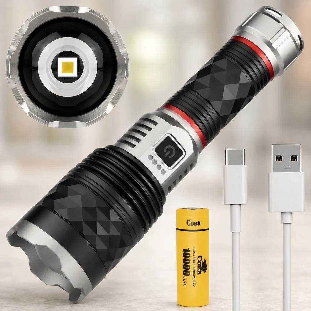 COBA CB-G685 з акумулятором і кабелем USB — Type-C, світлодіод крупним планом