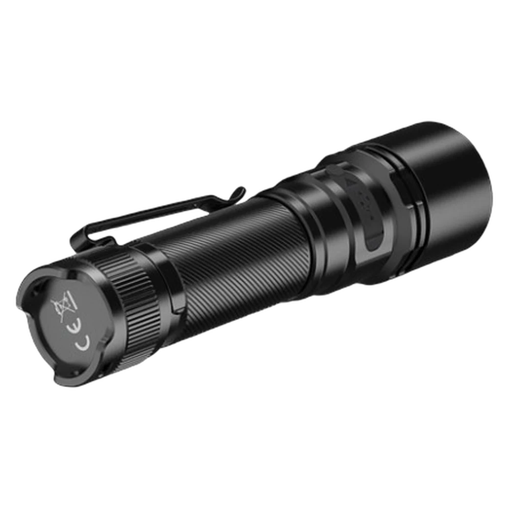 Ліхтарик Fenix C5 V2.0 з кліпсою, вигляд з боку торцевої кришки