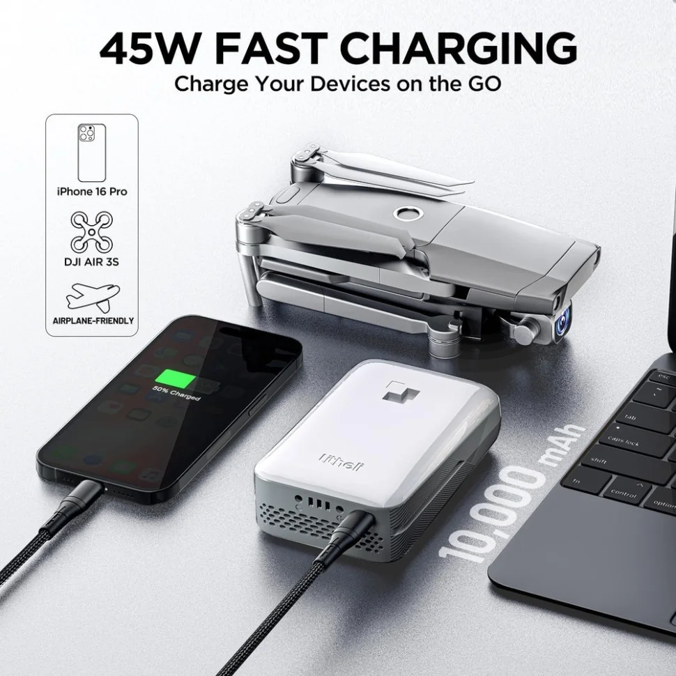 Litheli SE заряджає смартфон, дрон і ноутбук через USB-C на 45 Вт