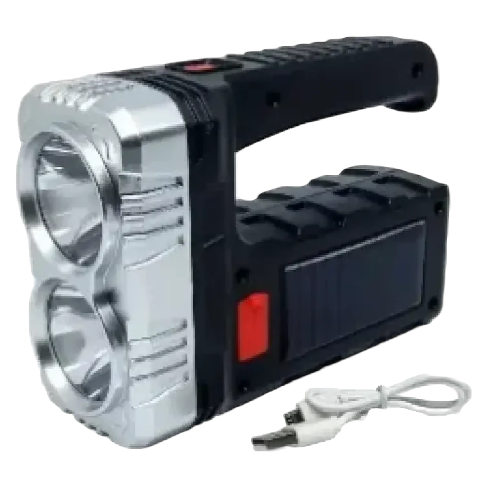 BL-7702B-COB зі сріблястою передньою частиною, сонячною панеллю й USB-кабелем