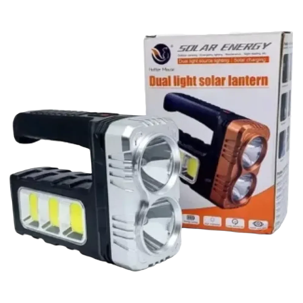 Ліхтар BL-7702B-COB поруч із коробкою Dual light solar lantern